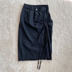 Black Denim Midi Skirt Womens Size M
